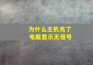 为什么主机亮了 电脑显示无信号